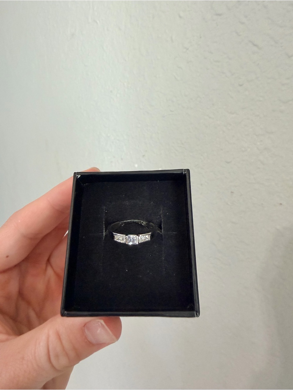 Sterling Silver CZ Three Stone Ring - Picture 7 of 7